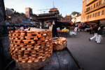 Fresh toasted bread is sold on streets of Jaisalmer.