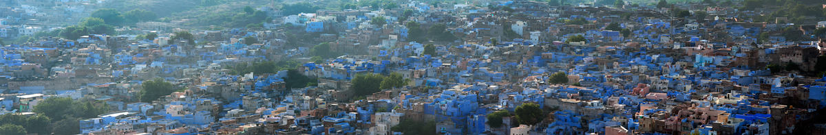 The houses belonging to the high cast (Bhramans) are painted in blue and are suited around the Mahrangarh Fort. Jodhpur is also called the blue city.