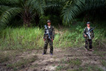 MILF rebels at one of their many road check points in Maguindanao.