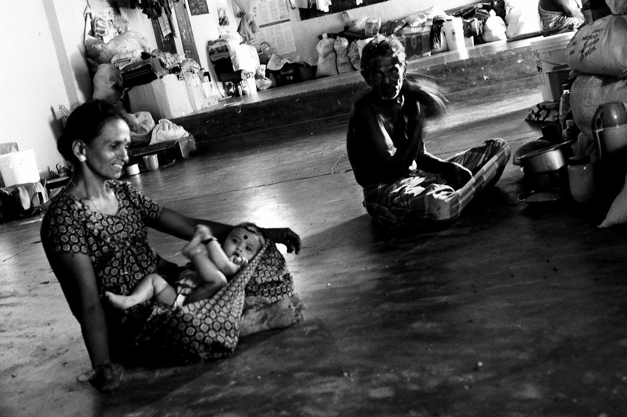 Thanganagar, Sri LankaEthnic Tamil family from Sampur in the Thanganagar school turned into a camp for internally displaced persons.