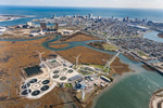 The Atlantic County Utilities Authority wastewater treatment facility lies inside wetlands at sea level in Atlantic City, New Jersey.