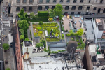 Roof gardens used for multiple purposes in Little Italy in Manhattan