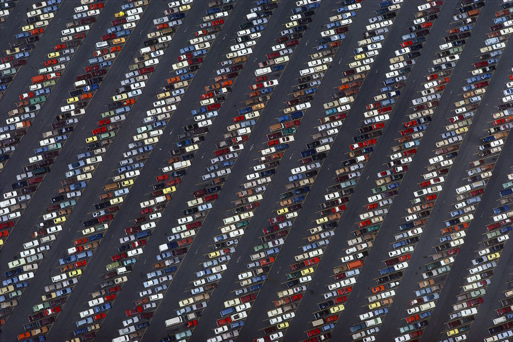 Houndstooth Pattern in Parking Lot at Disney WorldOrlando, FloridaFilm, Ref #: LS_1103_24