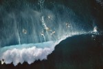Surfers Behind Breaking Waves at Sunset Beach, Oahu, Hawaii (LS_6556_29)
