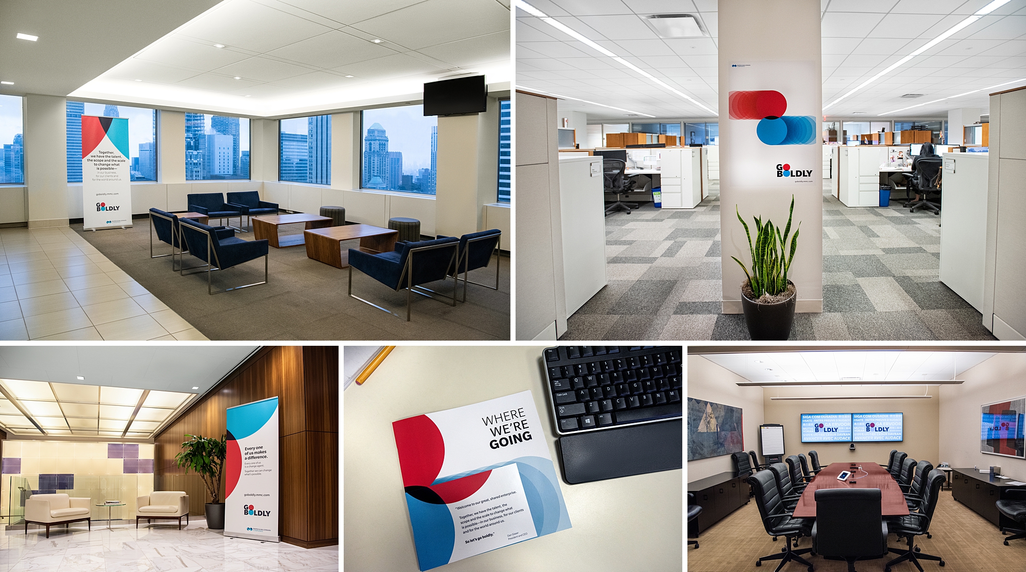 Client celebrated the integration of their company with JLT. They needed office interior photographs that illustrated specific signage and the office spaces. 