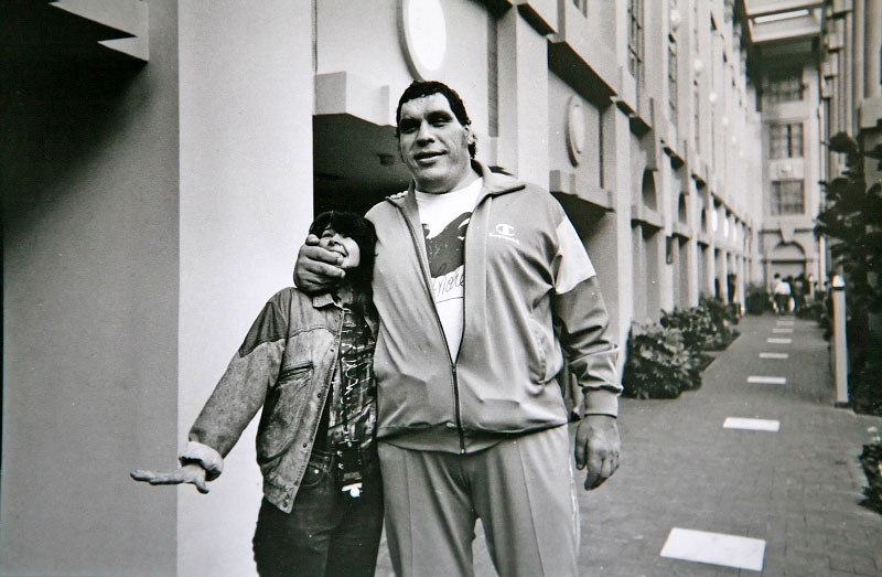 A moment with Andre the Giant, who I was assigned to photograph for a feature story in PEOPLE Magazine