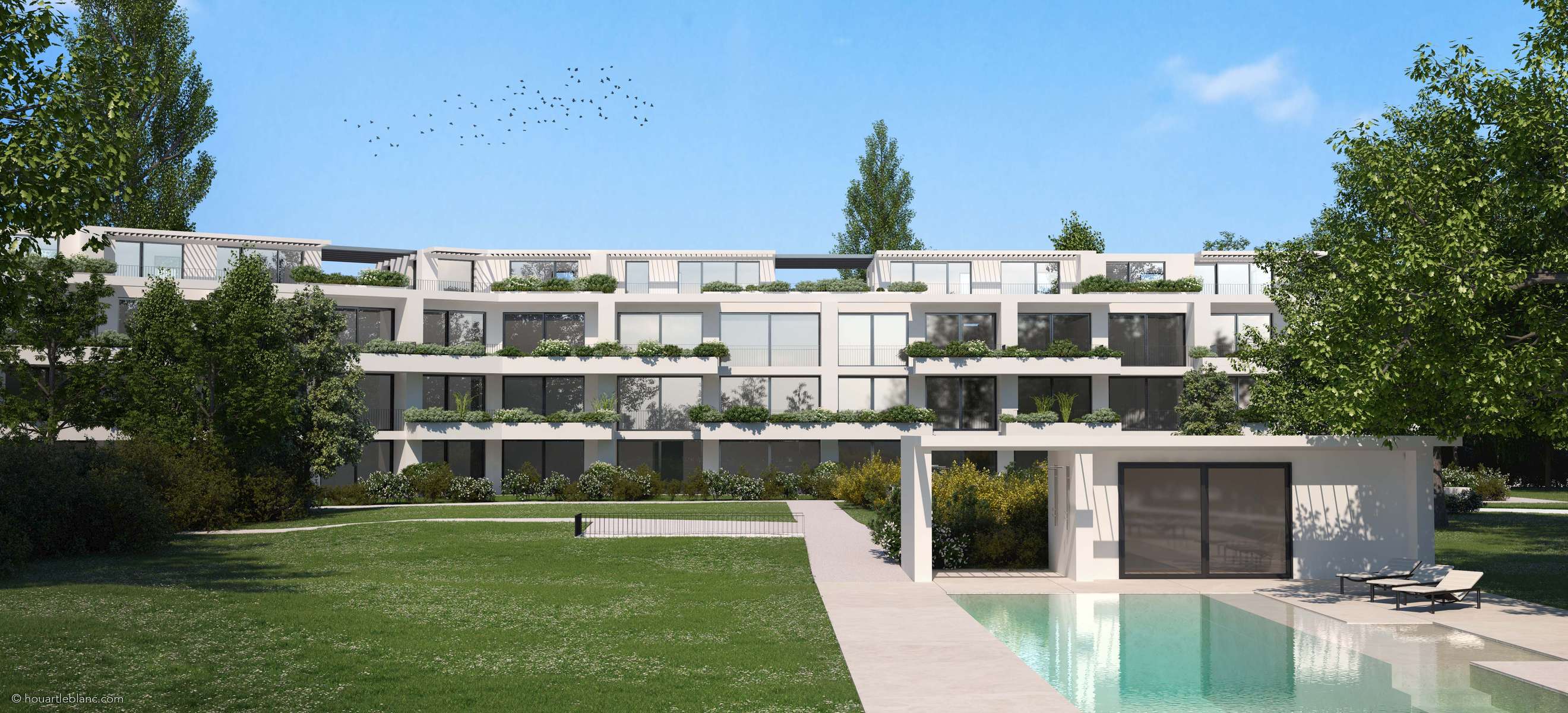 (ris+partenaires 2018)Projet: Construction d'un immeuble de 22 logements THPEGenève - Suisse Surface: 4'192 m2Chef de projet:Antoine RisMandat: Projet et construction 