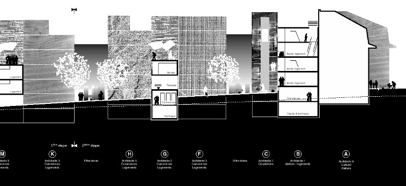 (ris-chabloz 2003-2005)Projet:Restructuration d'un îlot 12 commerces + logements - 22 appartementsGenève - SuisseSurface:4600 m2Chef de projet:Antoine RisLaurent Meylan, R. VerdiaMandat:Concours national / 1er Prix