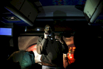 Journey To Selma -- 3/06/2015--At 2:13 am UMass Professor Tony Van Der Meer leads a spirited discussion after students watched Selma as they make the 25 hour journey by bus to Selma, Alabama March 6, 2015. 