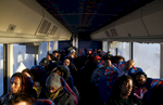 Journey To Selma -- 3/06/2015-- Students rest as the sun comes up during their journey to Selma, Alabama March 6, 2015. 