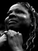 Chalonda Marcus of Forney, Texas cries as she listens to democratic presidential candidate Senator Barack Obama (D-IL) speaking at a rally in Dallas, Texas February 20, 2008.