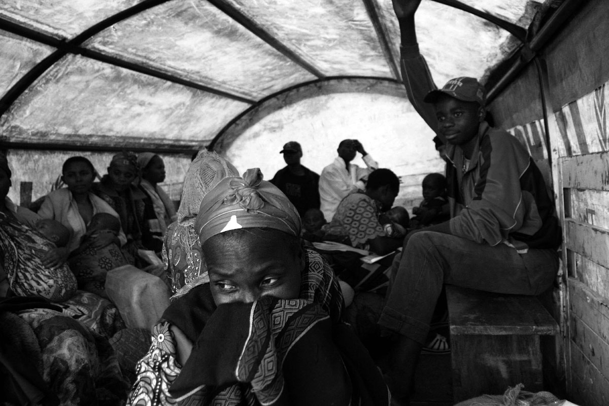 Rwandan Hutu refugees are being transported to transition camps in Rwanda by the UNHCR in Goma, Demcratic Republic of Congo.