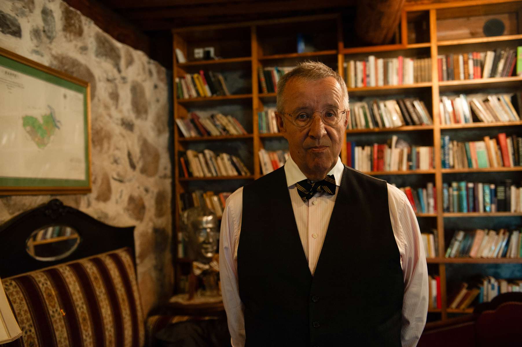 VESKIMÄE, ESTONIA. Former Estonian President Toomas Hendrik Ilves on his mother's farm which was left to ruins during Soviet occupation that he purchased and restored following the fall of the Soviet Union on June 26, 2023.