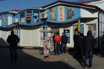 SYM KILOMETER (SEVEN KILOMETER), ODESSA OBLAST, UKRAINE.  Traders at the large wholesale market on the outskirts of Odessa in Sym Kilometer (Seven Kilometer), Ukraine on February 18, 2016. Odessa's port is the main port of entry for goods, largely from China and Turkey, into Ukraine since Russia seized Crimea in 2014.