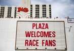 Fans line the roof of the Plaza parking garage prior to the Champ Car World Series Vegas Grand Prix Sunday, April 8, 2007 in Las Vegas.
