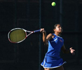 Bishop Gorman sophomore Amber Del Rosario keeps her eye on the ball during a Division 1 state championship game against Palo Verde at Darling Tennis Center. Gorman girls team took the title with a 10-8 win.