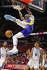 Golden State Warriors guard Daeqwon Plowden (29) slam-dunks the ball during a NBA Summer League game against Oklahoma City Thunder Friday, July 19, 2024, in Las Vegas.