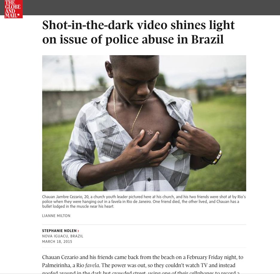 police abuse in BrazilFor The Globe and News in Rio de JaneiroPublished: March 18, 2015