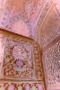 Ilfochrome print - Ed. 3 + 2APMounted face in 0,6 cm (1/4{quote}) Plexiglas152,4 x 101,6 cm (60 x 40{quote})This shot is an interior detail of the Taj Mahal. This is a marvelous example of the merge between typical indian laticework to the right of the image, and muslim motifs in the form of arabesques. The colours are stone inlaid in the marble.Tied in the laticework, one notices green and purple strings. These silk threads are tied by visitors as they make a wish that is beleieved to come true when the threads disintegrate with the passing of time.