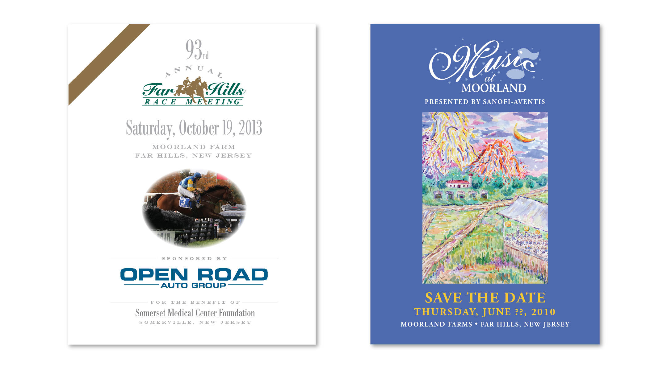 Invitations for events benefitting Sommerset Medical Center.