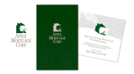 Corporate brochure and holiday card for Apple Mortgage Corp. printed on specialty papers.