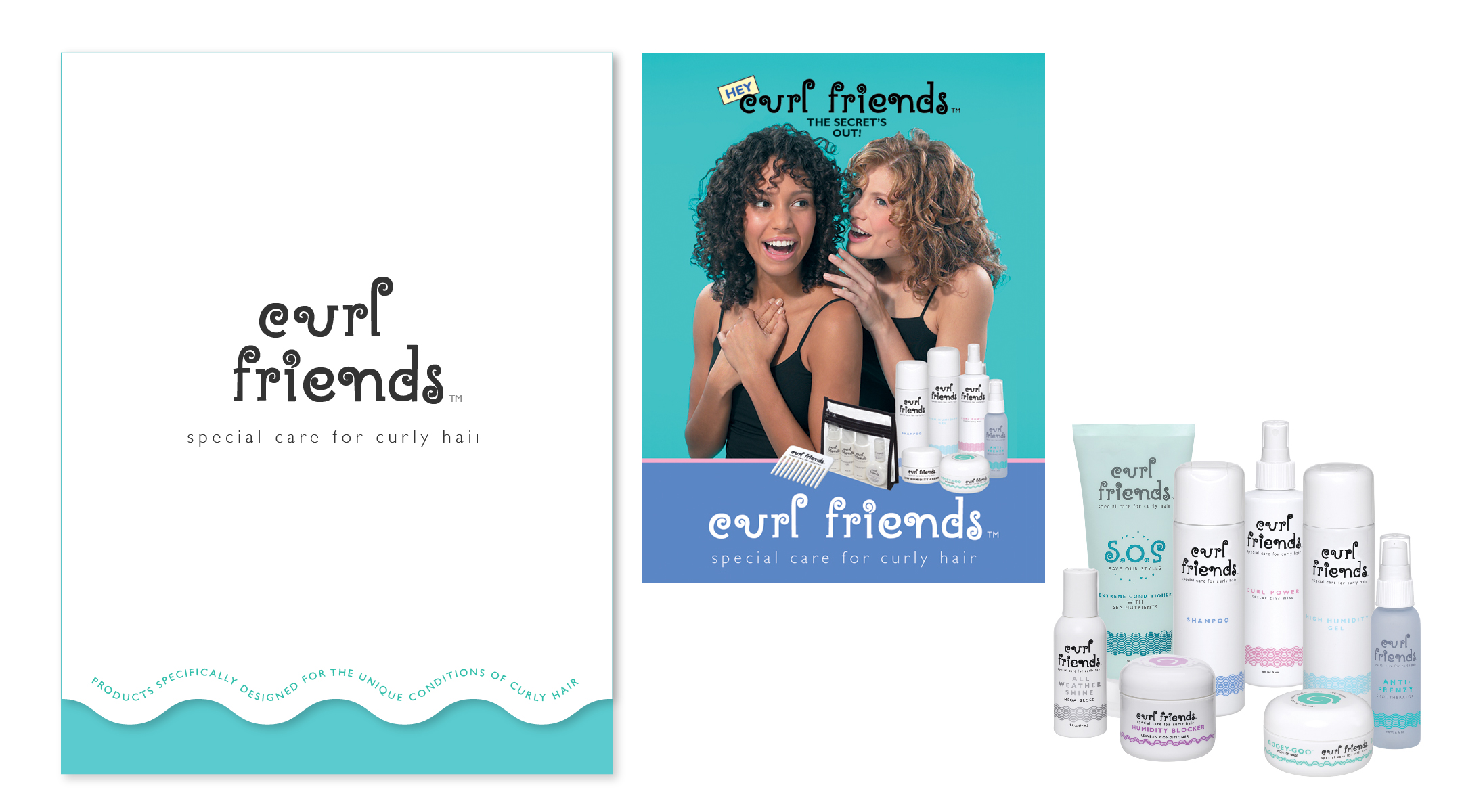Curlfriends logo, media kit, advertising and products.