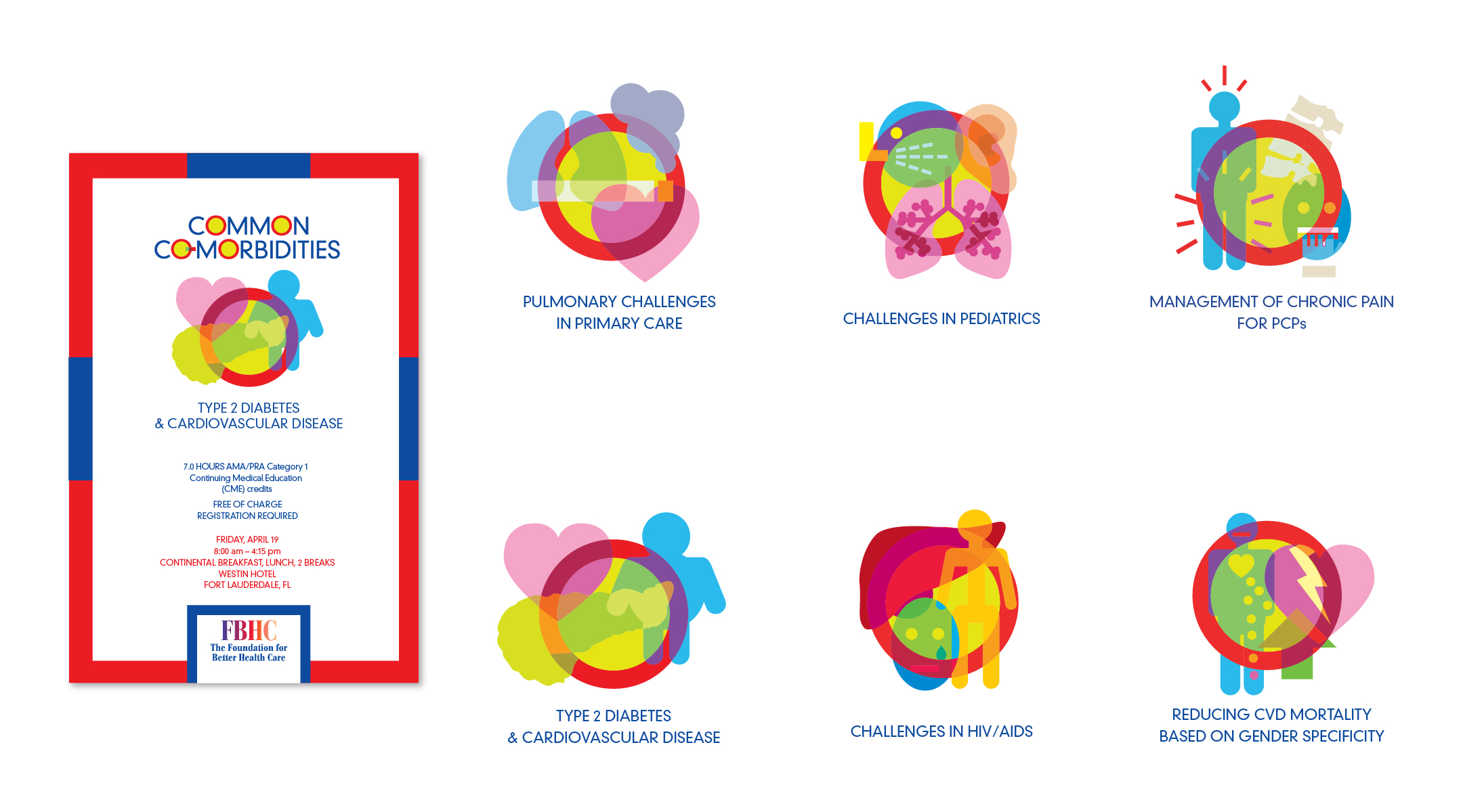 Common Co-Morbidities logos and collateral materials for FBHC.