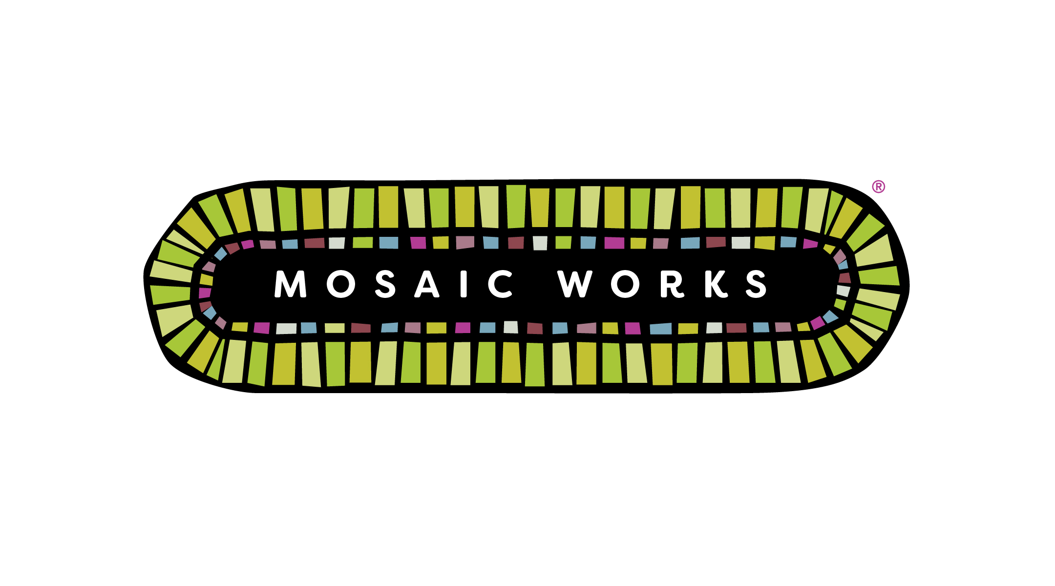 Logotype for Mosaic Works, an artisan mosaic company.