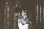 Wedding photograph of a couples embrace in Wilmington North Carolina.