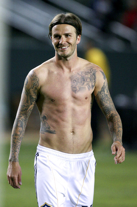 David Beckham playing for the LA Galaxy