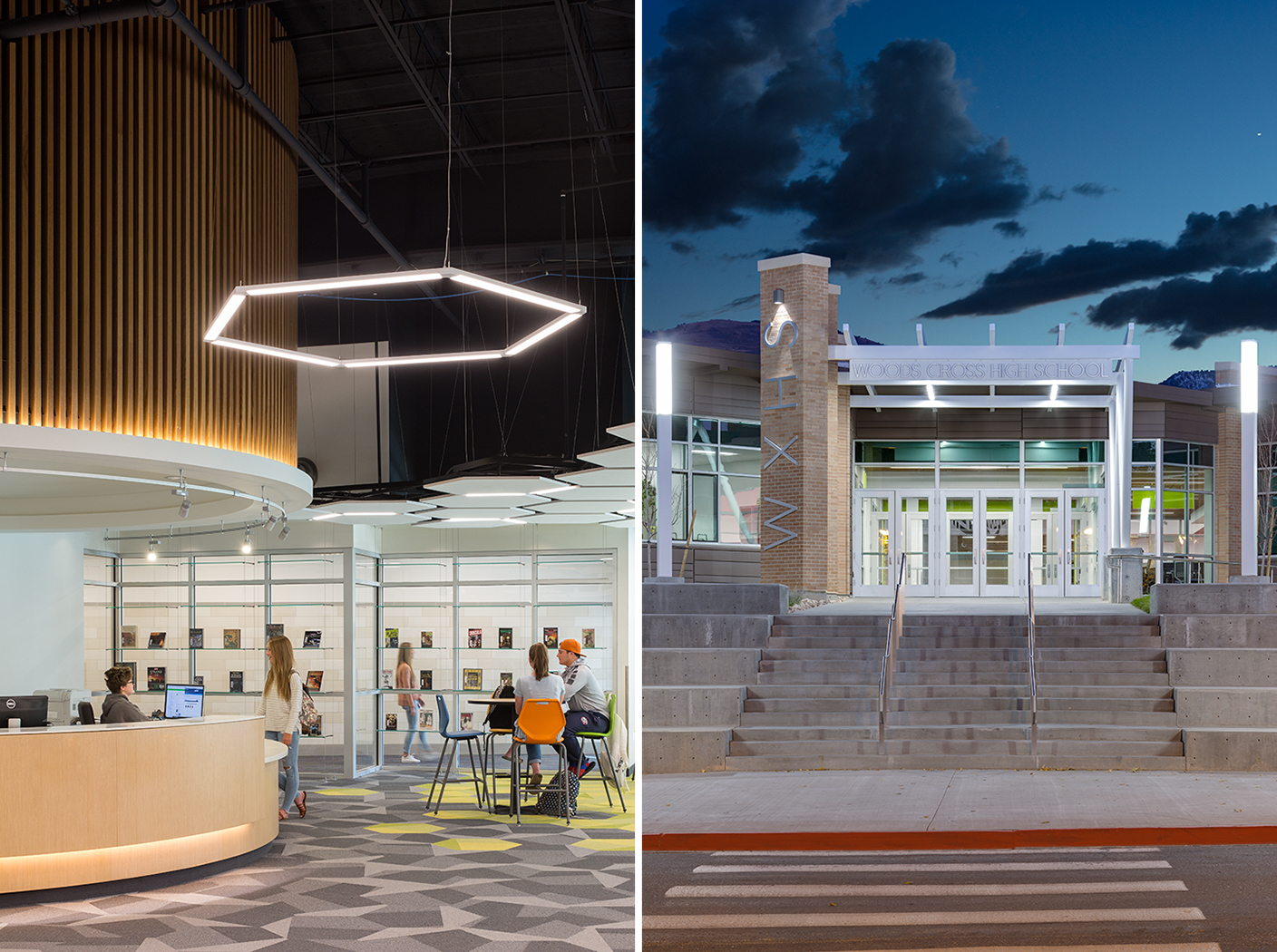 Woods Cross High School for GSBS Architects.Architectural Photography by Paul Richer / RICHER IMAGES