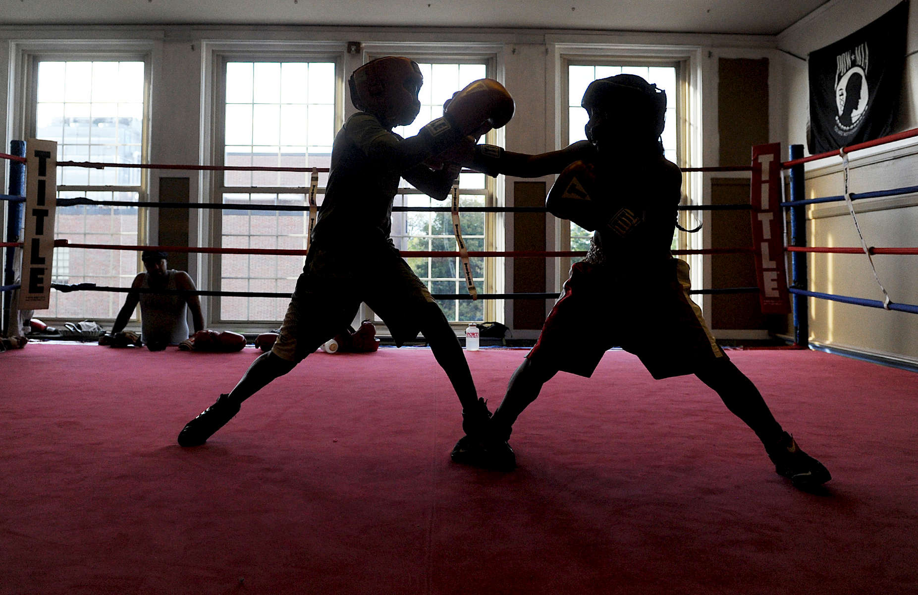 Sparring at the Framingham Police Athletic League Danforth Gym in Framingham.Daily News Staff Photo/Art Illman
