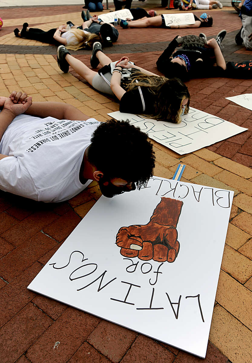 6/3/20-- FRAMINGHAM-- Participants laid down for nine minutes at a Black Lives Matter march and rally  in front of the City Hall steps Wednesday.   [Daily News and Wicked Local Staff Photo/Art Illman]