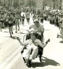 Dick and Ricky Hoyt pictured  in the early 1980s heading up Heartbreak Hill.  2012 marks the 30th anniversary for the Hoyts.