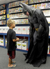 7/23/14-- SOUTHBOROUGH--  At The Hall of Comics in Southborough, Camron Toth-Davila, 4, of Framingham, speakd with Batman, (Spencer Doe), at Batman Day at the new comic book store. Dozens of fans turned out to celebrate Batman's 75th birthday and to meet Robin, Batgirl, and Nightwing.Daily News Staff Photo/Art Illman