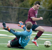 10/29/18-- WESTBOROUGH--  Westborough captain Jake Hughes on his scoring play in the first half against Groton-Dunstable Monday.  ]Daily News and Wicked Local Staff Photo/Art Illman]