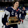 3/14/16-- LOWELL --  Lincoln-Sudbury senior captain  #19 Myles Cohen skates off the ice at Tsongas Arena after defeating Marblehead in the Division 2 North boys hockey championship game Monday evening.Daioly News and Wicked Local Staff Photo/Art Illman