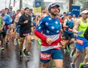 Timothy Schmitt, of Ohio,  running at the start of the 127th running of the Boston Marathon in Hopkinton, April 17, 2023.