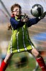 Jillian Sweeny goalie for Gallup's U-11 Red Lightning team, blocks a shot on goal during the 2006 New Mexico Cup.