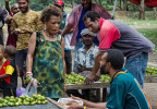 Sellers gather to make buai sales at Gerehu market.  © Brian Cassey