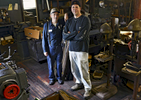 Michael Leveille, left, and Kevin Marcinkus of KM Lifestyle Manufacturing design and handcraft electrical and mechanical components for antique auto and radio collection. © Christine HochkeppelT&G Staff/Christine Hochkeppel