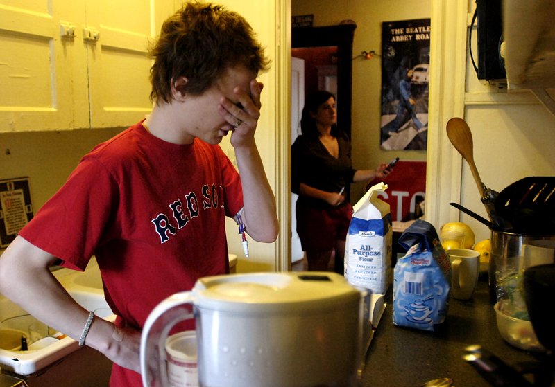 The day after his orchiectomy, Matthew is determined to make homemade peanut butter cup pancakes for his girlfriend before she leaves to study abroad in the Netherlands for a month on Thursday, May 14, 2009. 
