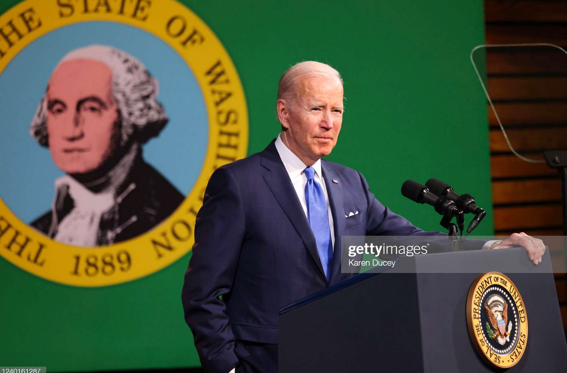 President Biden Speaks At Green River College Outside Of Seattle, for Getty Images, January 22, 2022.