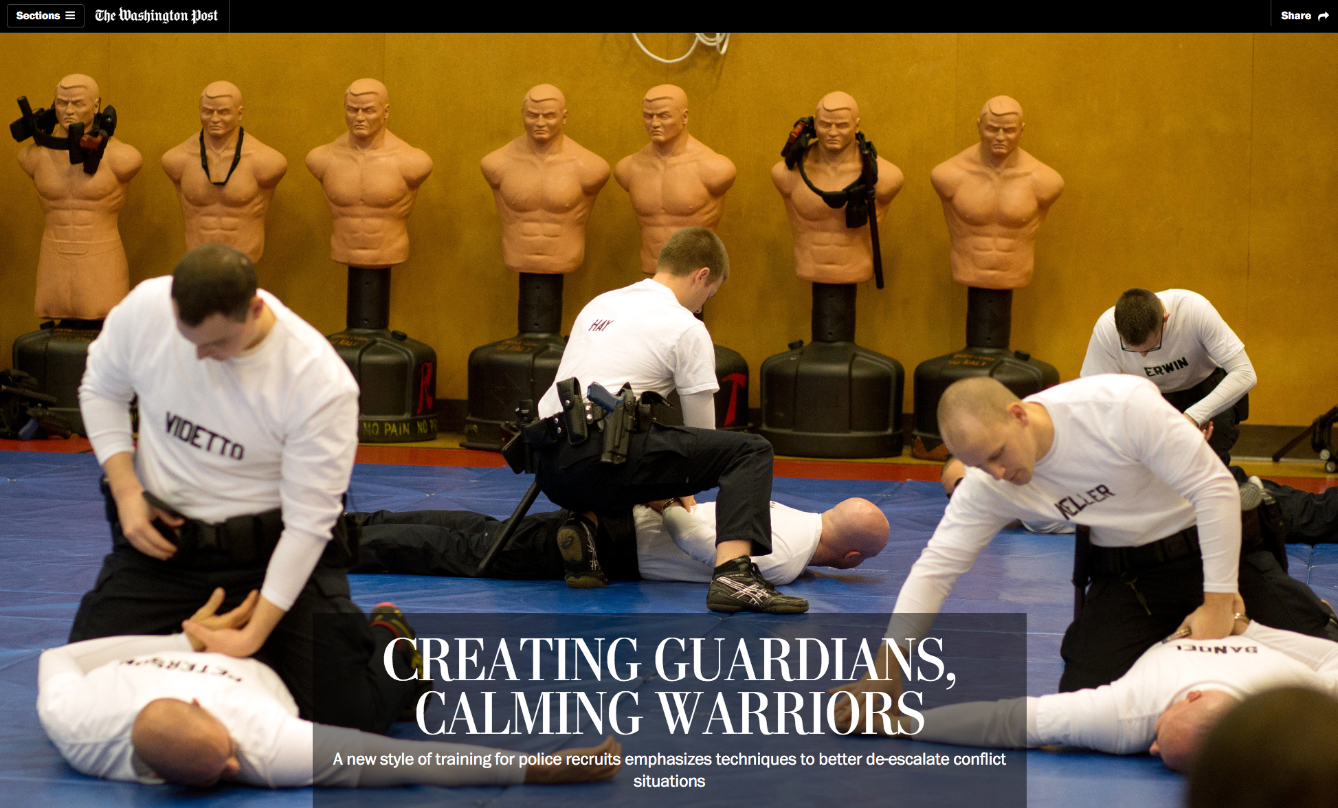 Creating Guardians, Calming Warriors   Photos for The Washington Post, December 10, 2015.
