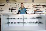 LYNNWOOD, WA - APRIL 02: Tiffany Teasdale, owner of Lynnwood Gun, says guns and ammo have been flying off the shelves, as she stands in front of empty gun racks on April 2, 2020 in Lynnwood, Washington. Washington State Governor Jay Inslee did not list gun stores as essential businesses that can stay open in his Stay-at-Home order to prevent the spread of coronavirus (COVID-19). However, Teasdale and some other gun retail shops say they are following orders by President Trump and state Republicans who advise that the firearms industry can remain open. As a result guns and ammunition has been Second Amendment gun rights advocacy groups are challenging governor’s orders around the country to remain open. (Photo by Karen Ducey/Getty Images)