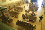 A gymnasium is transformed into an area where staff and volunteers packed bags of groceries to be distributed to seniors throughout King County at the Asian Counseling and Referral Service in Seattle, Wash. on May 30, 2021. Approximately 2,250 meals and 2,250 grocery bags were prepared each week, delivered Monday through Friday. The vast majority of meals and bagged groceries went to AAPI elders. Many of them live in the CID; however, King County Access Transportation and various community groups help to deliver to isolated and homebound elders all over King County. Volunteer drivers from over 20 organizations delivered the meals. Says Liza Javier, communications manager at ACRS, “We wanted to provide healthy meals and groceries to elders during the pandemic while ensuring they could remain safe at home.” (photos by Karen Ducey)