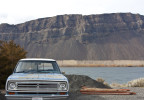 A 1973 Dodge pickup truck sits along the Columbia River in Schawana, Washington on February 8, 2011. Owner Bruce Howden says it was bought for him by his father as a graduation present in 1973 and has 56,000 original miles on it. (photo copyright Karen Ducey for the New York Times)
