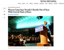 Warren Camp Says Nevada's Results Out of Sync With Current State of Race   Photos for Getty Images, published in The Wall Street Journal, Feb 22, 2020.