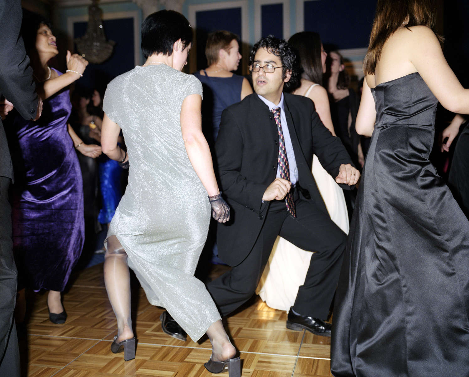 Mansfield Law Society employees dance at a Christmas party at the New Connaught Rooms, London. November 2002