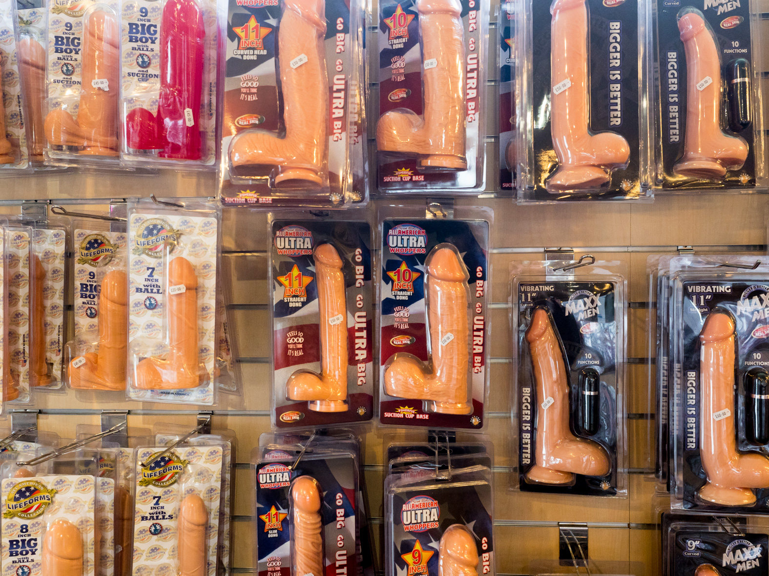 Adult toys for sale at the Happy Lovers A1 Sex Shop. Sandy, Bedfordshire.